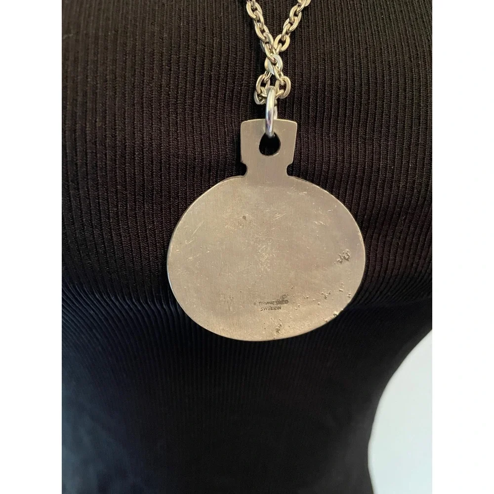 Rune Tennesmed‎ Sweden Pewter Lily of the Valley Pendant Necklace Vintage MCM